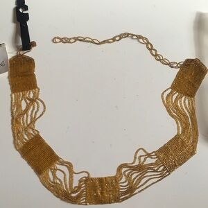 New Y2K WINDSOR GOLD BEADED SEQUINS BELT WITH TAG